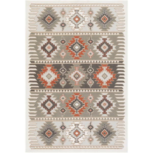 Livabliss Flores Orange 5 ft. 3 in. x 7 ft. 3 in. Area Rug