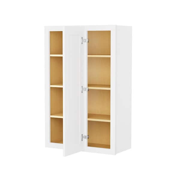 27 in. W x 12 in. D x 42 in. H Ready to Assemble Wall Kitchen Cabinet in White