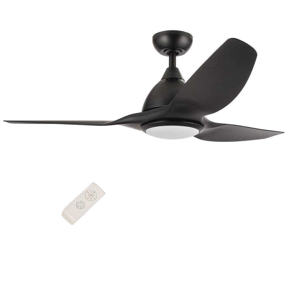 Merra 52 in. LED Indoor Black Ceiling Fan with Light Kit and Remote Control  CFN-1013-BK-BNHD-1 - The Home Depot