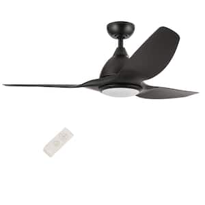52 in. LED Indoor Black Ceiling Fan with Light Kit and Remote Control