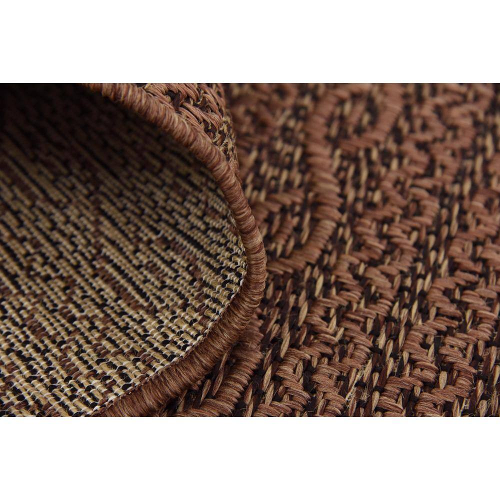 Brown Synthetic Stripe Outdoor Area Rug 7' x 10'