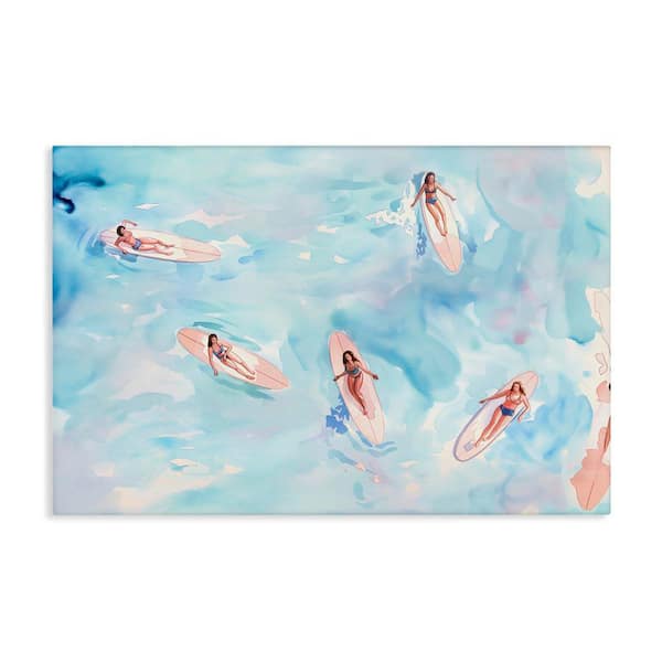 Surfer Girls on Sea by Arlington Prints Unframed People Graphic Art Print 24 in. x 36 in.