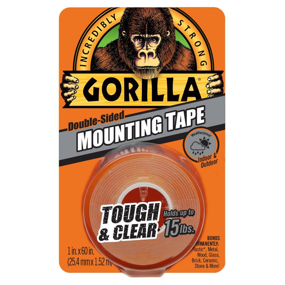 Gorilla 1 in. x 1.67 yd. Black Heavy Duty Mounting Tape (2-Pack)