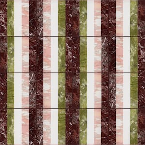 Elizabeth Sutton Bow Rainbow 12 in. x 12 in. Polished Marble Floor and Wall Mosaic Tile (1 sq. ft. / Sheet)