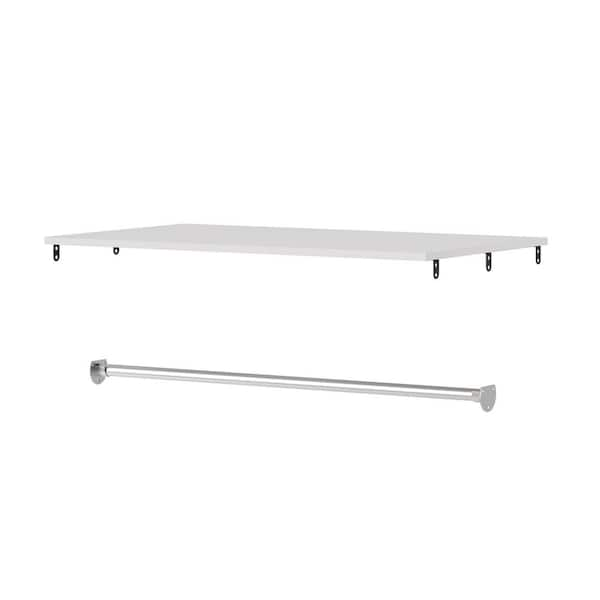 Style Selections White Steel 4-Shelf Tension Pole Freestanding