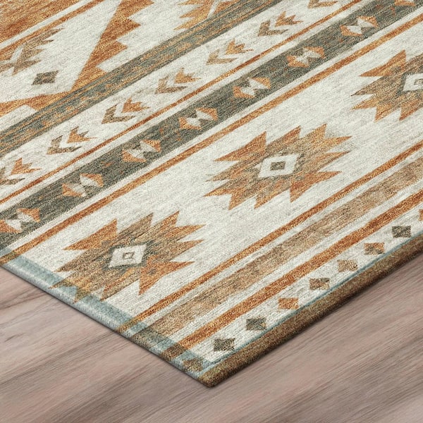 Chantille Machine Washable Indoor/Outdoor Abstract ACN3075 Copper 9 ft. x 12 ft. Area Rug