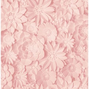 Dacre Pink Floral Paper Peelable Roll (Covers 56.4 sq. ft.)