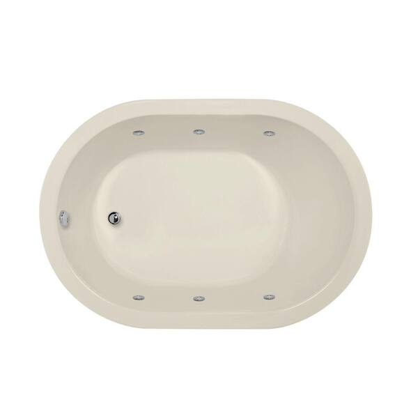 Hydro Systems Valencia 60 in. Acrylic Oval Drop-in Whirlpool Bathtub in Biscuit