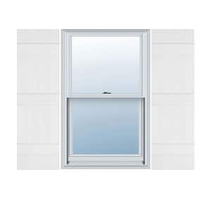 14 in. x 66 in. Lifetime Vinyl TailorMade Four Board Joined Board and Batten Shutters Pair Bright White