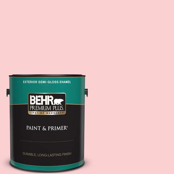 BEHR PREMIUM PLUS 1 gal. #130A-2 Fading Rose Semi-Gloss Enamel Exterior Paint & Primer