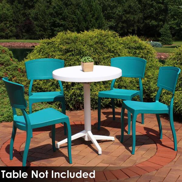 teal patio table and chairs