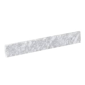 30 in. W x 4 in. H Natural Marble Vanity Top Backsplash in Carrara White