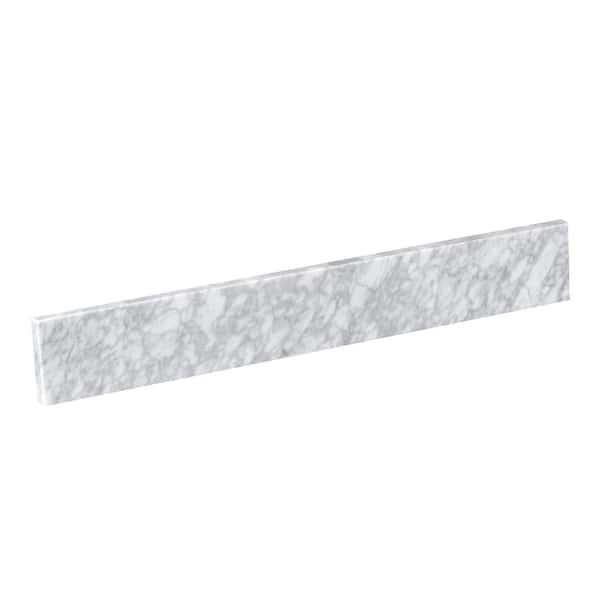 YASINU 30 in. W x 4 in. H Natural Marble Vanity Top Backsplash in Carrara White