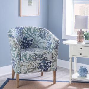 Anthony Multi-Colored Upholstered Club Chair with Ocean Pattern