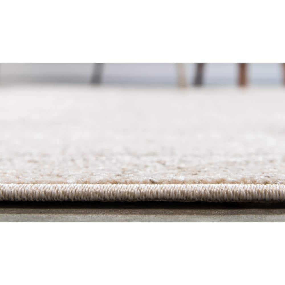 Modern Bone Beige Rectangular Tufted Area Rug, 10' x 13'