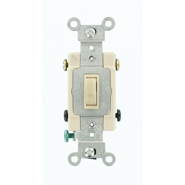 15 Amp Single-Pole Toggle Framed 4-Way AC Switch, Light Almond 54504-2TS