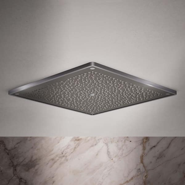 Real Rain 1-Spray Patterns 1.75 GPM 19 in. Ceiling Mount Fixed Shower Head in Thunder Grey