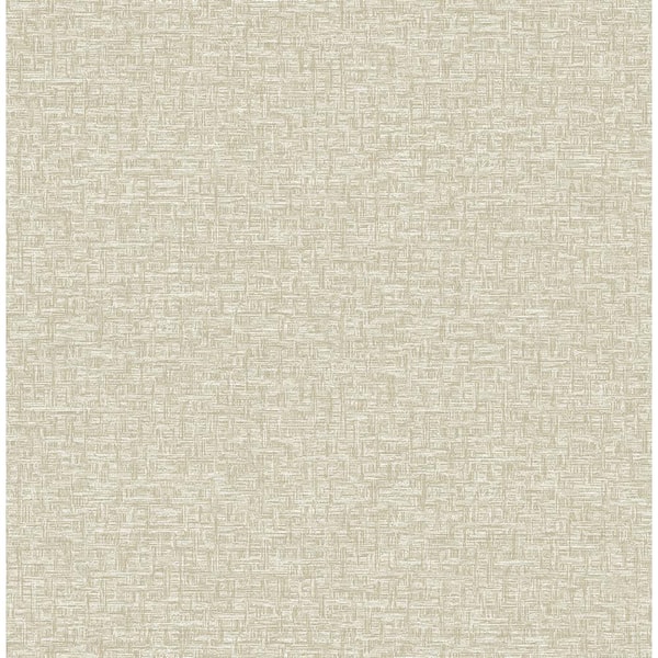 A-Street Prints Minerva Light Brown Texture Geometric Wallpaper Sample