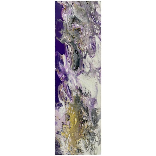Dream Shag Premium Machine Washable Abstract ADS52 Amethyst 2 ft. x 7 ft. Runner Rug