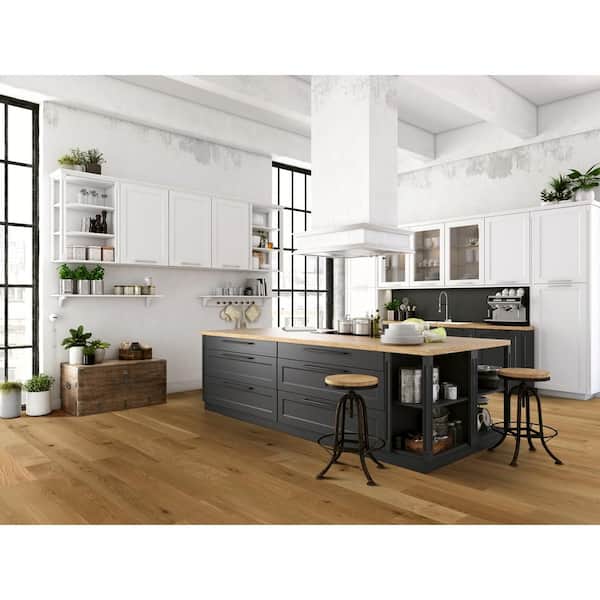Blue Ridge Hardwood Flooring Castlebury Natural White Oak 3/8 in. T x 6 in. W Click Lock Brushed Engineered Hardwood Flooring (26.5 sq. ft./Case)