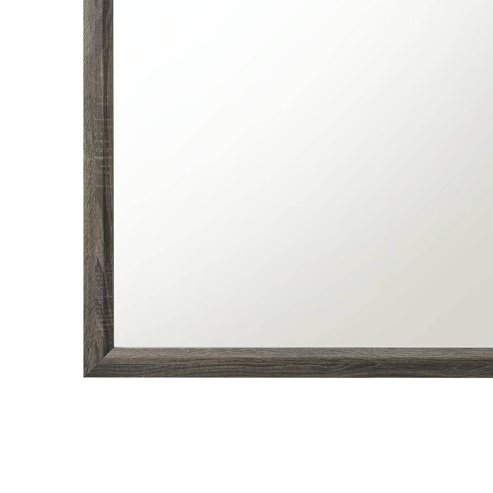 Valdemar 39" Full-Length Rectangular Wood Mirror in Weathered Gray