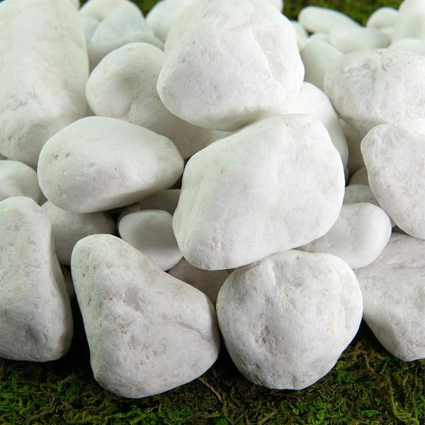 Southwest Boulder & Stone 0.25 cu. ft. 1 in. to 2 in. Porcelain White Rock Pebbles for Potted Plants, Gardening and Succulents