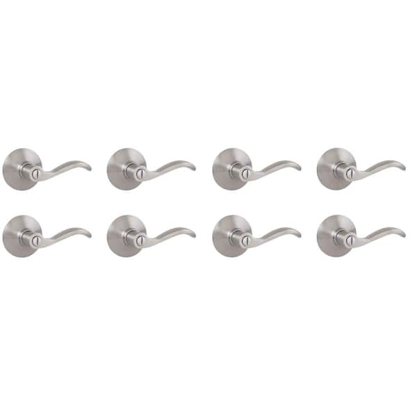 Defiant Naples Satin Nickel Bed/Bath Door Lever 8-Pack