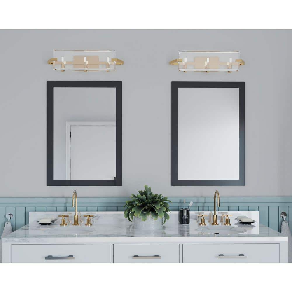 Cahill Brushed Bronze 3-Light Vanity with Clear Glass