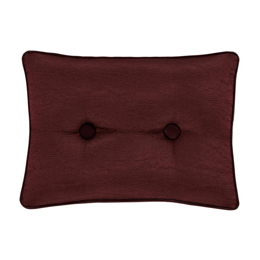 Maroon Satin Rectangular Decorative Throw Pillow with Buttons