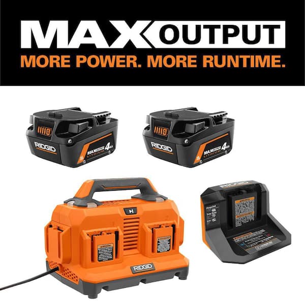 18V MAX Output Starter Kit with (2) 4.0 Ah MAX Output Batteries and Charger with 18V 6-Port Charger