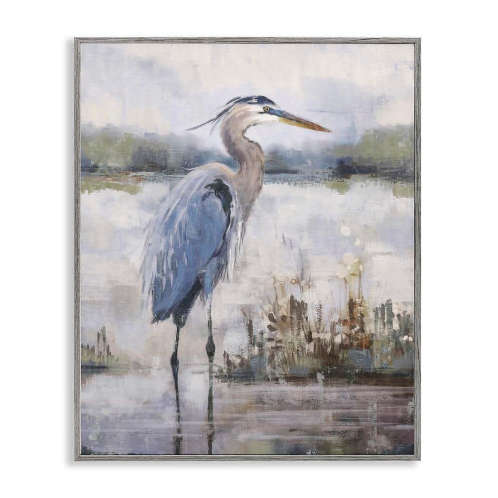 Coastal Sea Heron by Nina Blue Gray Framed Giclee Art Print Nature 24 in. x 30 in. price history on PriceWatchPro