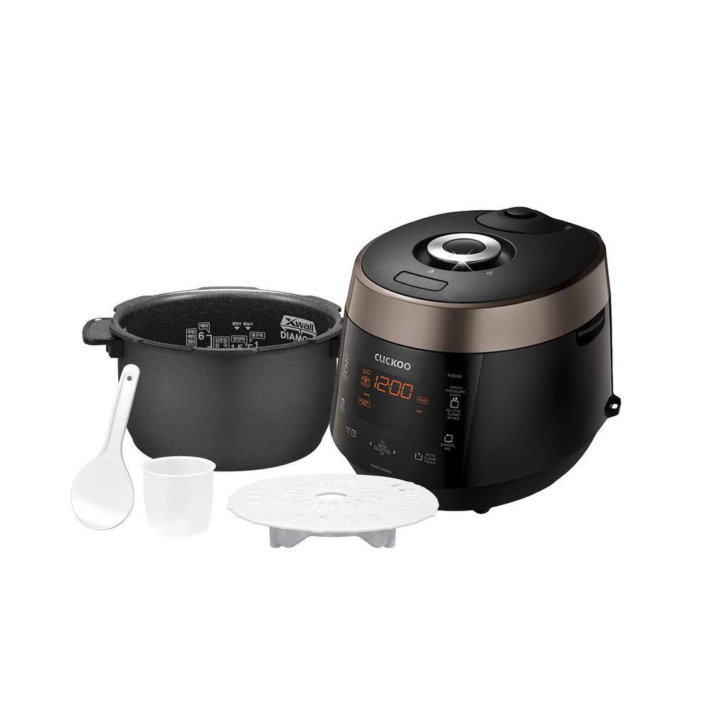 Cuckoo 6-Cup Black and Bronze Stainless Steel Electric Rice Cooker