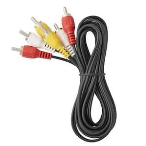 6 ft. Audio/Video 3RCA to 3RCA Cable, For TV, VCR, DVD, and Speaker (5-Pack)