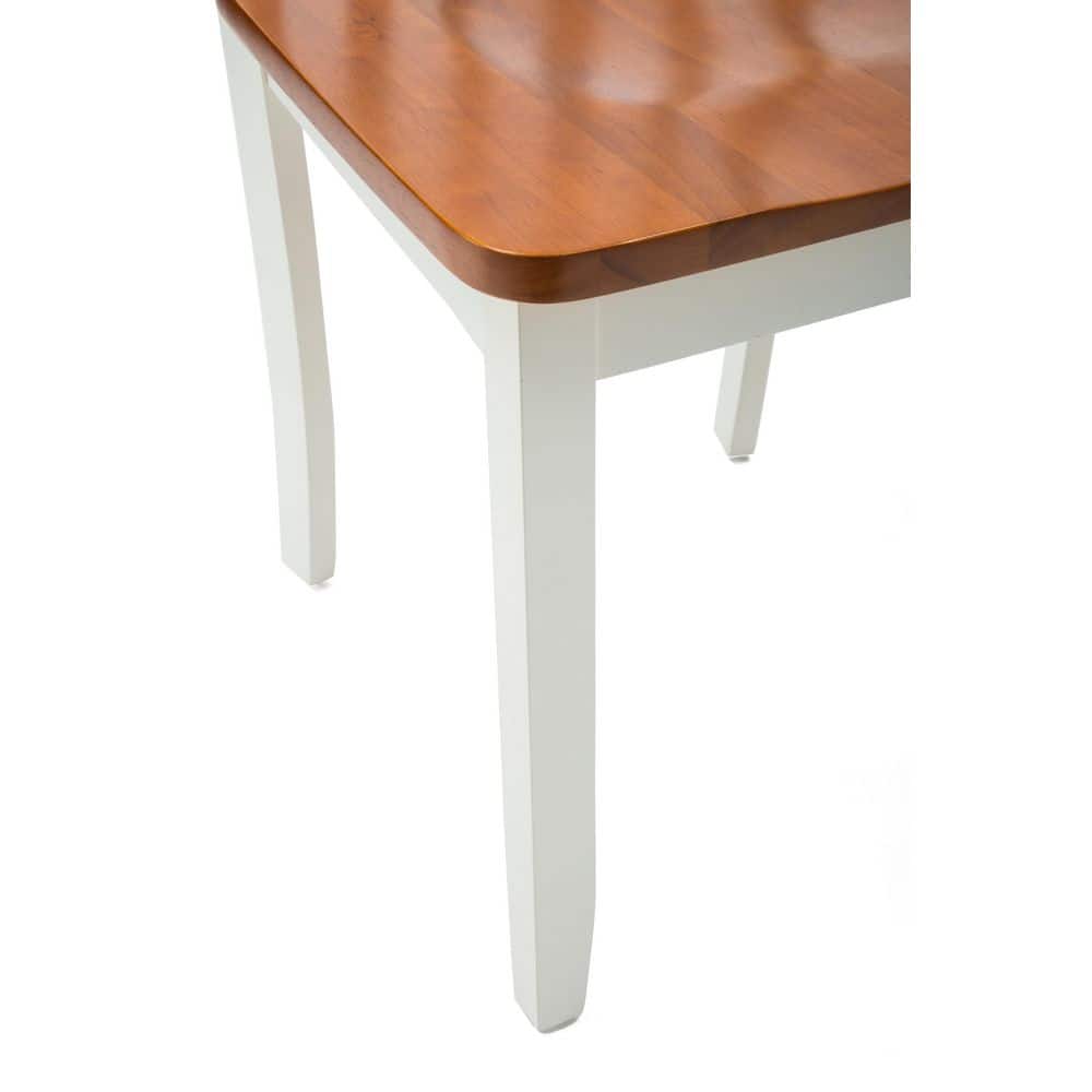 White Honey Oak Wooden Ladderback Side Chair