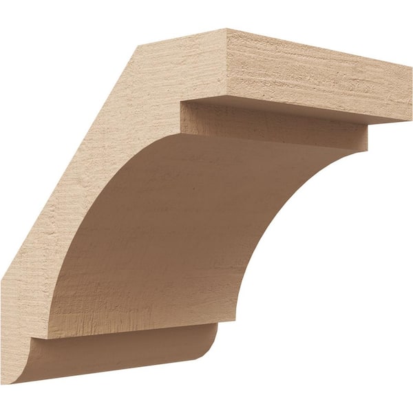 Ekena Millwork 5 in. x 6 in. x 6 in. Aspen Rough Cedar Woodgrain Timberthane Polyurethane Knee Brace, Primed