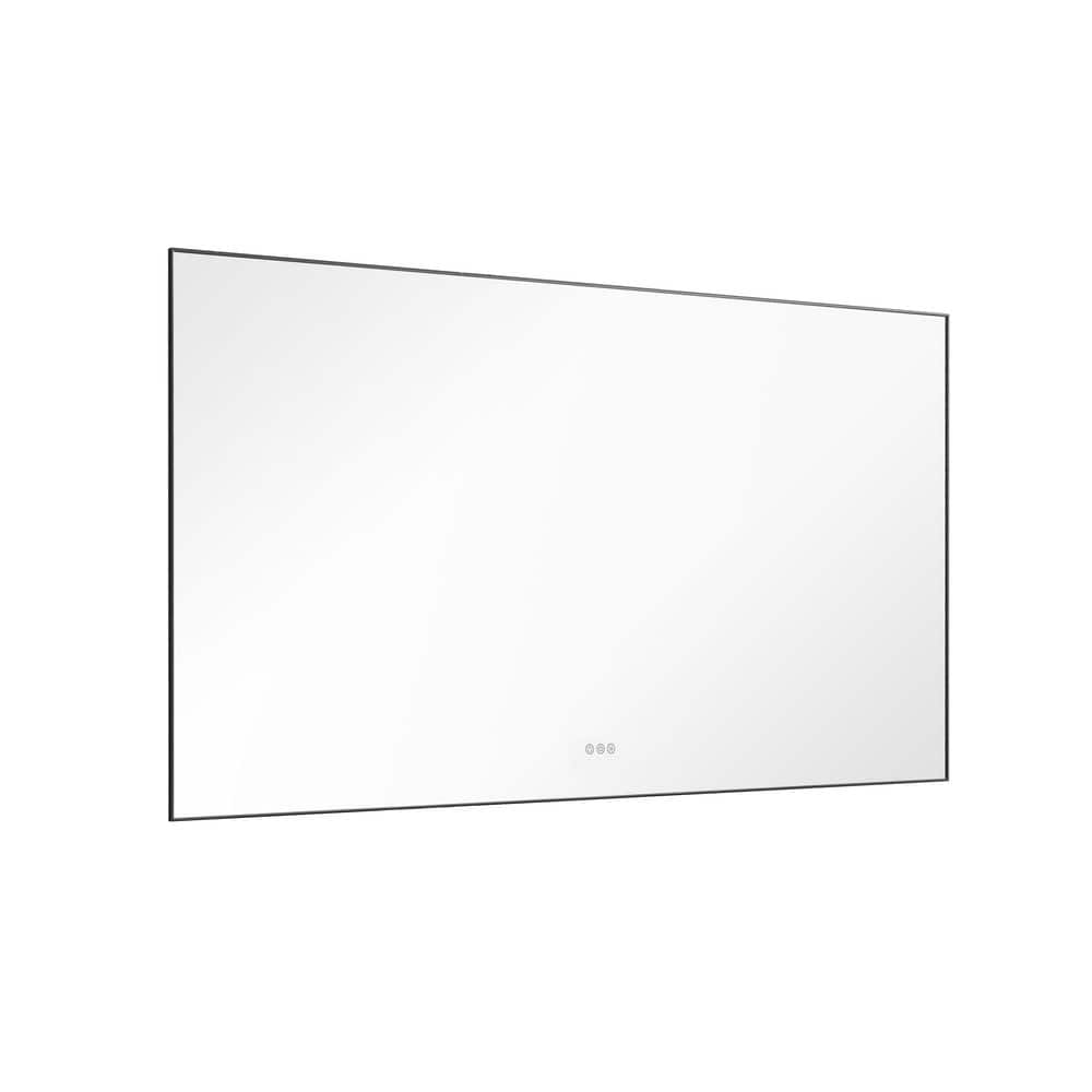 72 in. W x 36 in. H Rectangular Framed LED Lighted Wall Mounted Bathroom Va