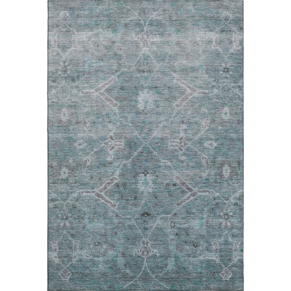 Mayfield Premium Machine Washable Abstract AMF2298 Teal 9 ft. x 12 ft. Area Rug price history on PriceWatchPro