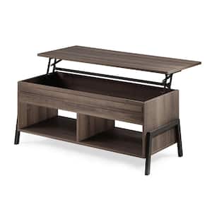 Aurora 41.9 in. Brown Rectangle Manufactured Wood Storage Coffee Table with Lift Top