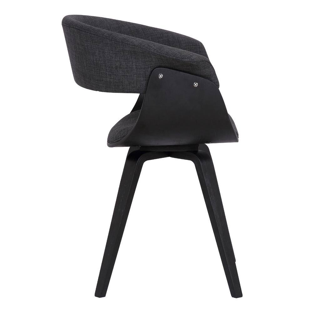 Modern Charcoal Upholstered Dining Chair with Black Wood Finish