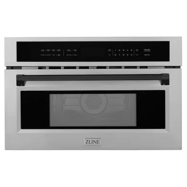 ZLINE Kitchen and Bath Autograph Edition 30 in. 1000-Watt Built-In Microwave Oven in Fingerprint Resistant Stainless Steel & Matte Black