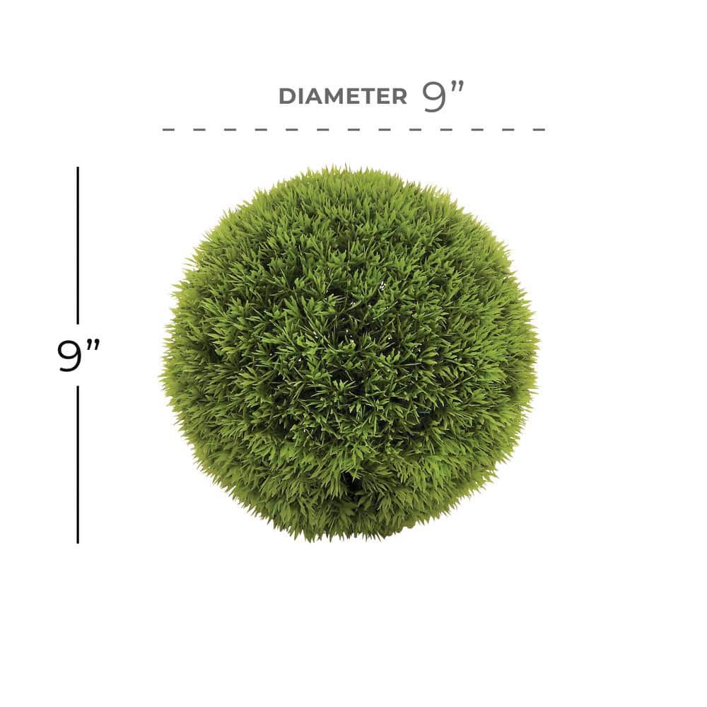 9-Inch Green Round Boxwood Topiary Artificial Foliage Ball