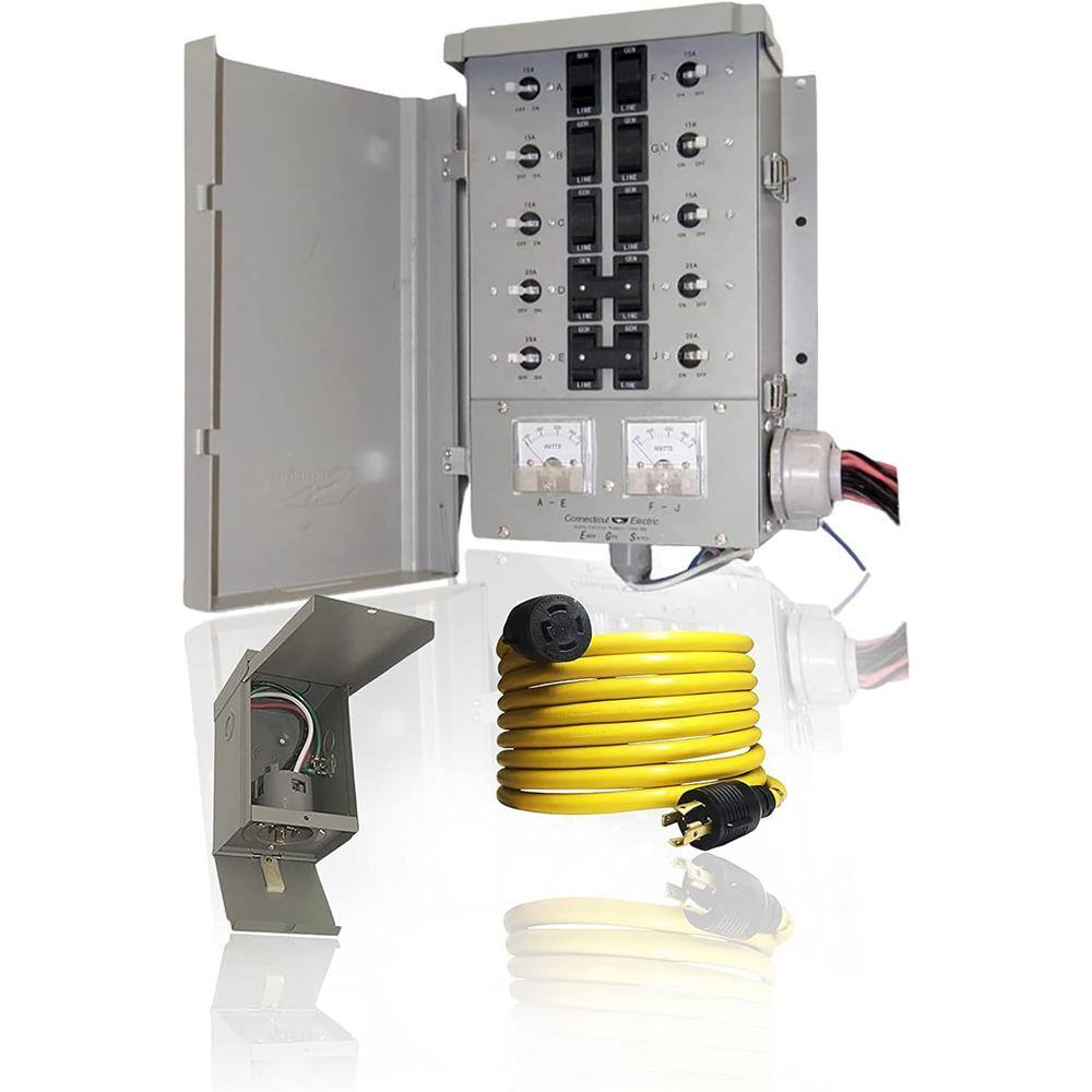 Connecticut Electric 30 Amp 10 Circuit G2 Manual Transfer Switch Kit