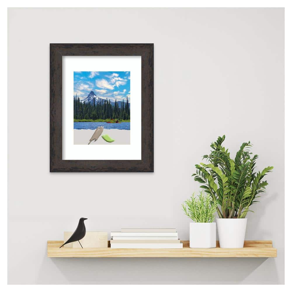 Dappled Black Brown Matte Wood Rectangle Picture Frame