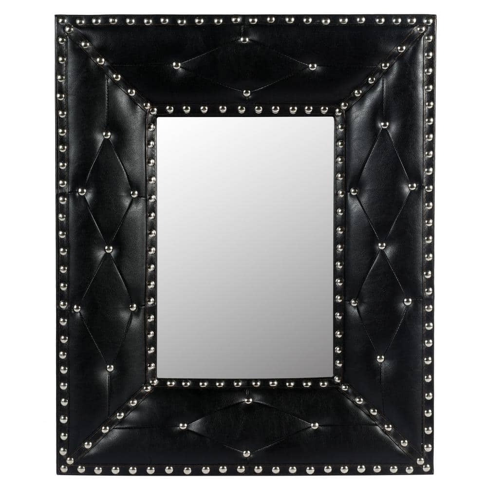 Miscool 21 in. W x 26 in. H Morden Rectangle Black PU Covered MDF