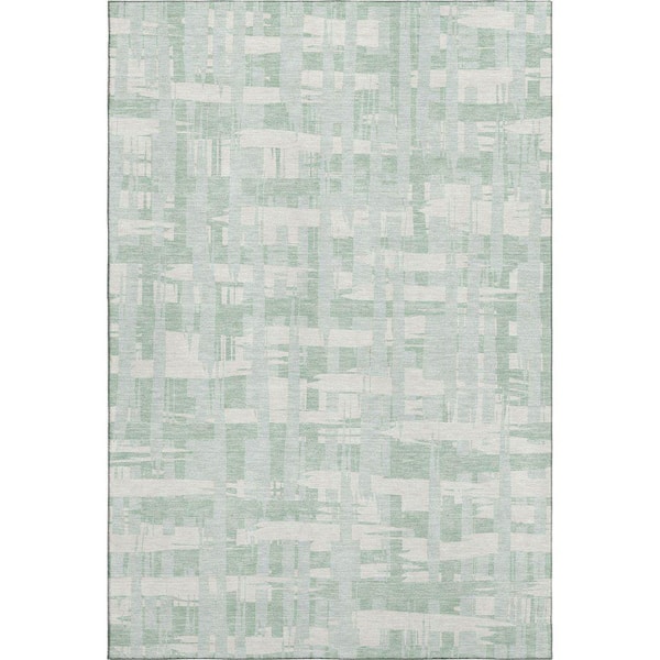 Mayfield Premium Machine Washable Abstract AMF1849 Mint 5 ft. x 7 ft. 6 in. Area Rug