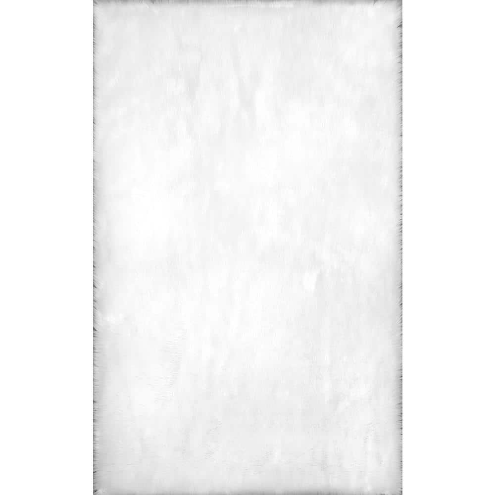Rodolfo Faux Sheepskin Shag White 4 ft. x 6 ft. Area Rug price history on PriceWatchPro
