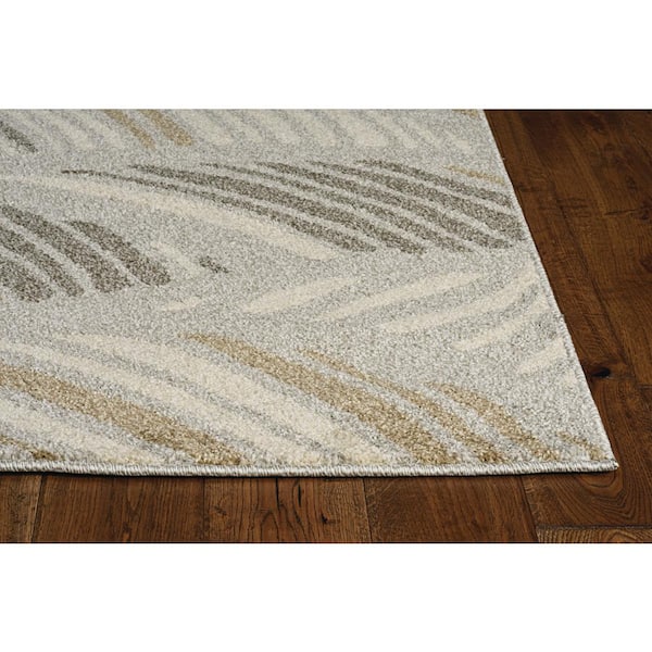 Nova Gray/Beige 3 ft. x 5 ft. Floral Tropical Outdoor Rug