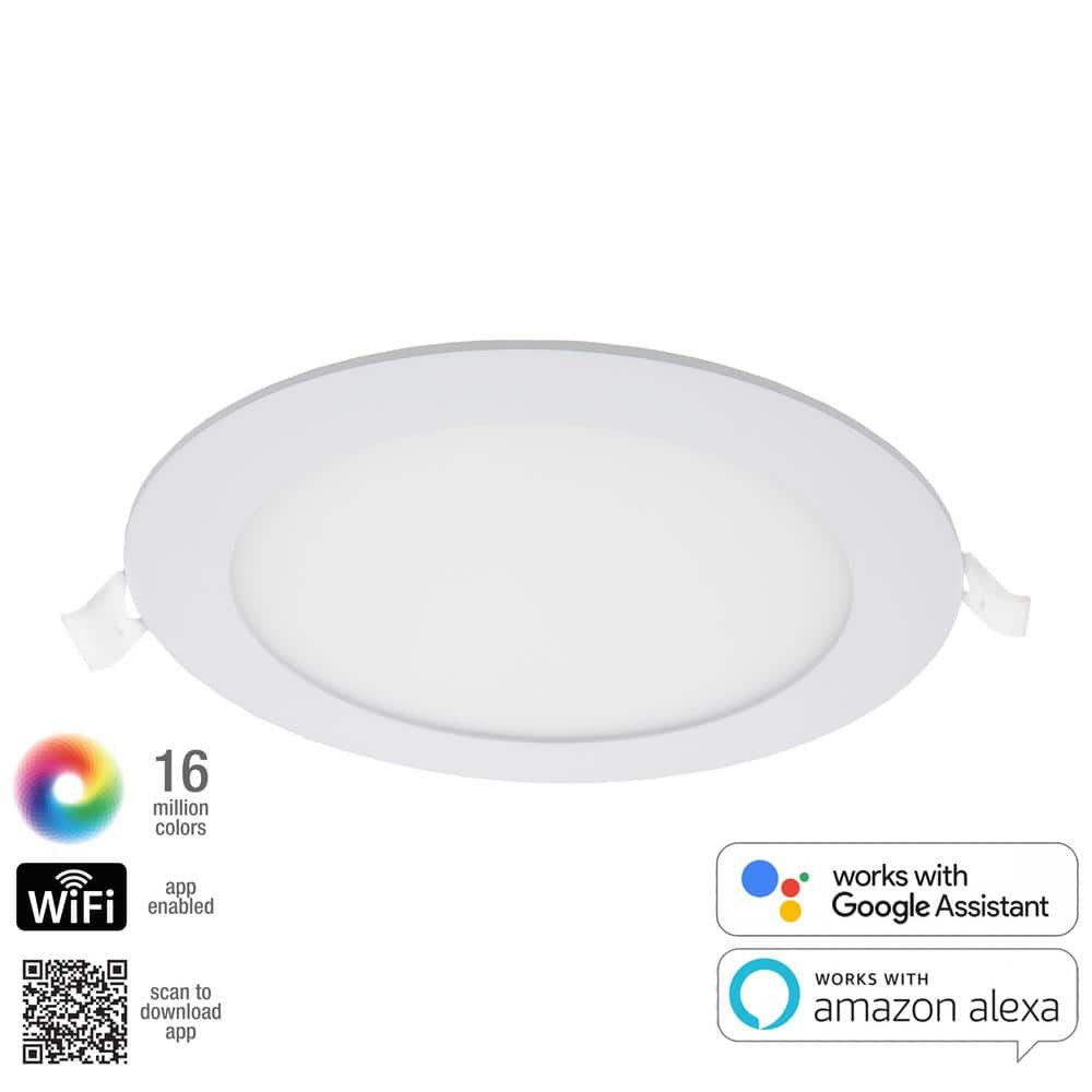Luvoni 6-Inch White Aluminum Smart WiFi LED Downlight