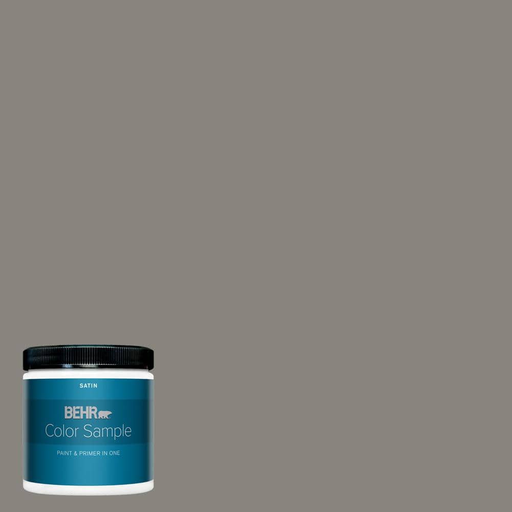 BEHR PREMIUM PLUS 8 oz. PPU2407 Barnwood Gray Satin Enamel Interior