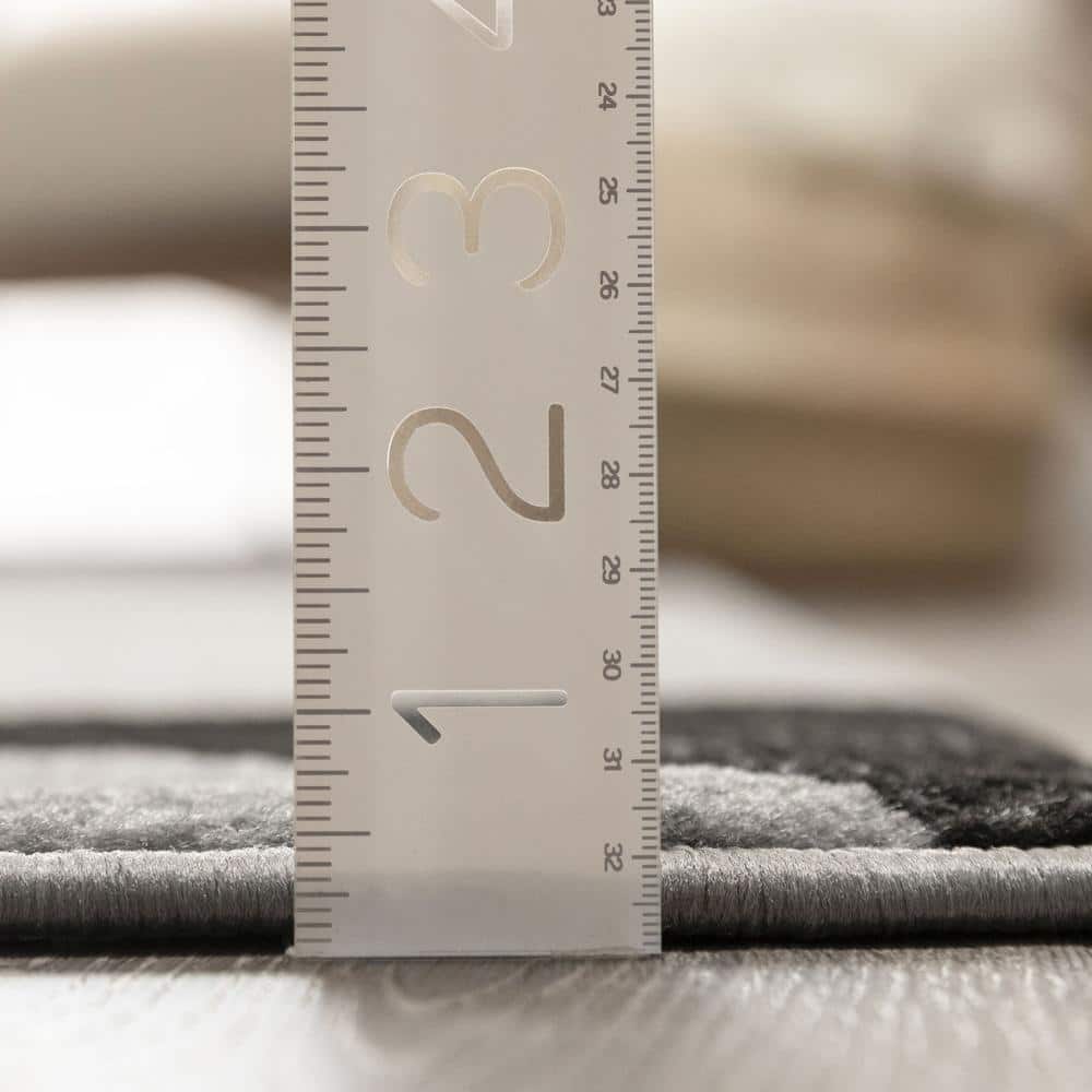 Gray Geometric Flat Woven Runner Rug with Jute Backing